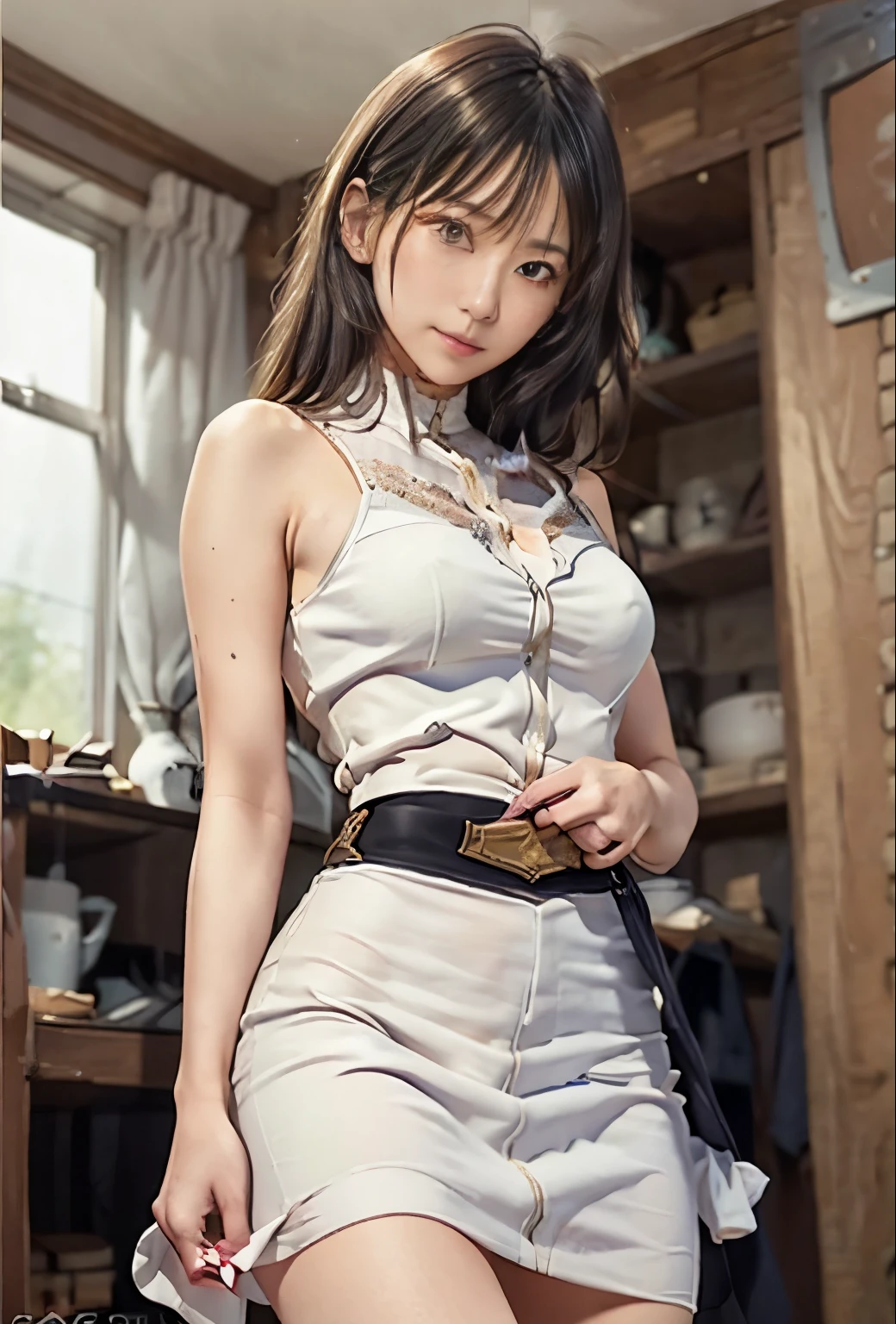 real pictures 、Highest imYear quality、 beautiful woman、 beautiful thighs、 beautiful face、real imYear、Union Army Uniform Top Miniskirt 、 white panties、 ponytail、Yuriko Yoshitaka、16Year日本人女性、Lady. bow、 cute girl、 white pantiesーが丸見え、16Year、( white pantiesー:1.3)、 ultra mini skirt、 beautiful thighs、 white pantiesー、赤いミニスカートがめくれて white pantiesーが見えてる