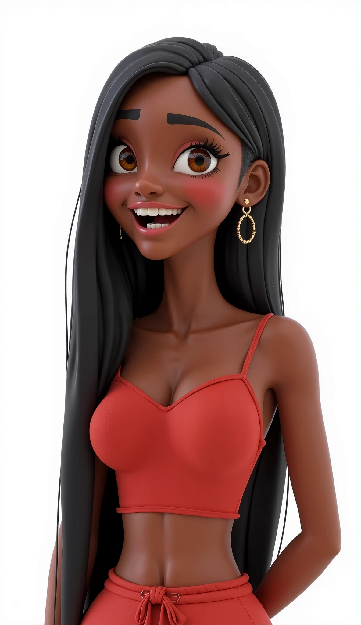 Uma mulher negra estilo disney pixar,
alta qualidade, melhor qualidade