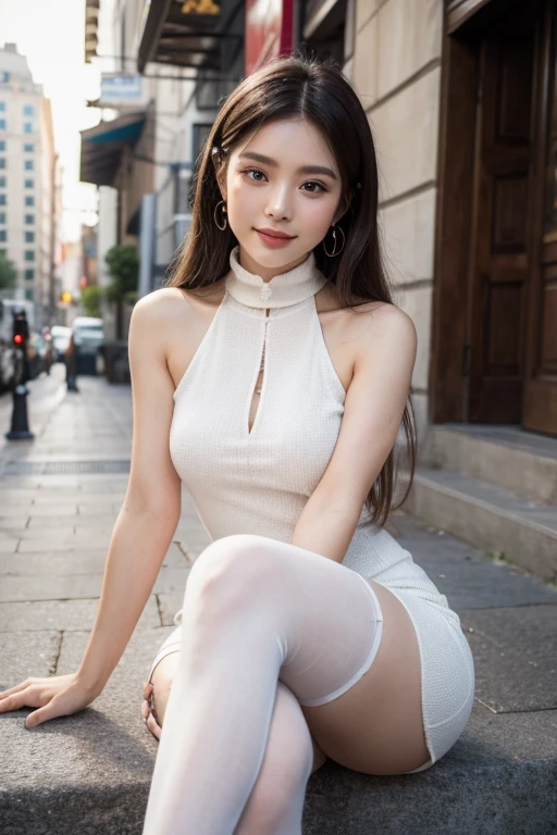 (RAW photo: 1.2), top quality, beautiful detailed girl, bunny girl, from below, blonde, smile, highly detailed eyes and face, beautiful detailed eyes, huge file size, high resolution, 8k wallpaper, fine detail, highly detailed ticker uniform 8k wallpaper, light on face, movie lighting, 16 year old girl, sexy pose, (photorealism: 1.4), illustration, Super detail, masterpiece, Playboy bunny, fishnet pantyhose,