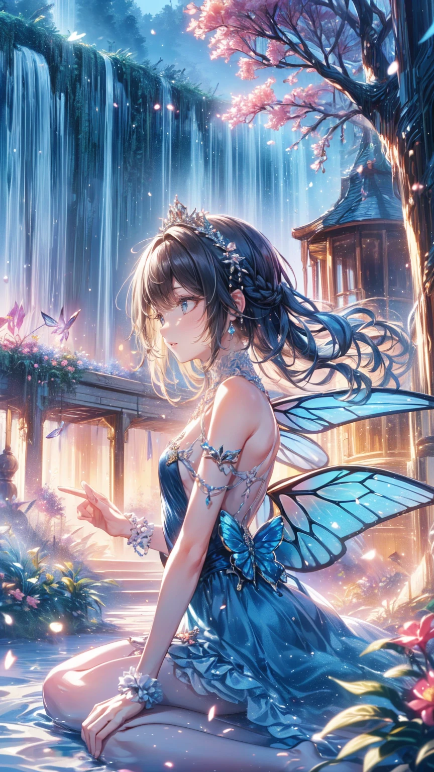 4. **Romullo (Music Fairy)**
   - **tenue**: An elegant outfit in shades of blue and silver, with details reminiscent of musical notes. Its wings have patterns that resemble piano keys..
   - **Appearance**: Black hair with silver highlights and bright eyes. He may wear a necklace or bracelet with musical symbols.. Male gender, high quality, (RAW photo, best quality), (realistic, photorealistic: 1.4), (extremely delicate and beautiful: 1.4), amazing, fine details, masterpiece, ultra detailed, high resolution, best illustration, best shadow, intricate, ( extremely intricate: 1.2), (exquisitely detailed skin), cinematic light, perfect anatomy, (cool color: 1.4), sharp focus, 8k UHD, DSLR, (Fujifilm XT3),