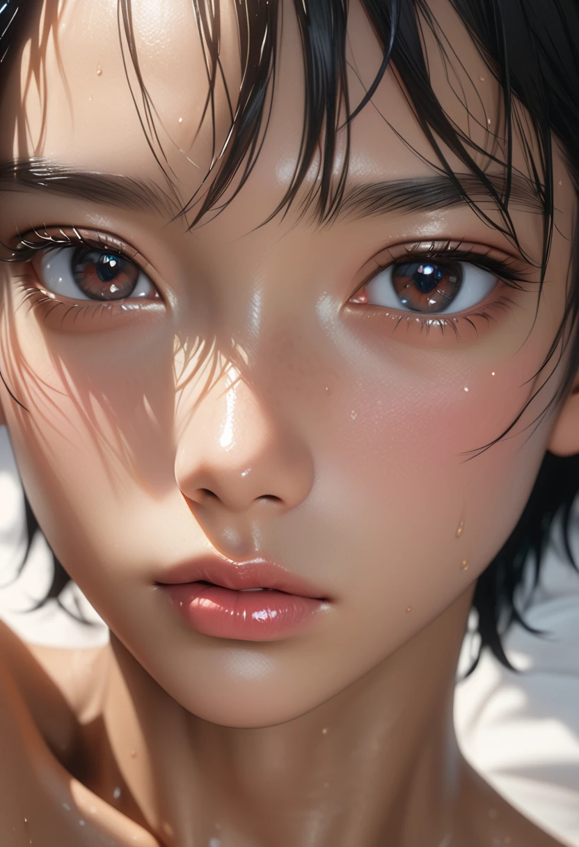 ((sfw: 1.4)), ((sfw, extra short hair, sidelocks-hair, 1 Girl)), Ultra High Resolution, (Realistic: 1.4), RAW Photo, Best Quality, (Photorealistic Stick), Focus, Soft Light, (()), ((Japanese)), (( (young face))), (surface), (depth of field), masterpiece, (realistic), woman, bangs, ((1 girl))