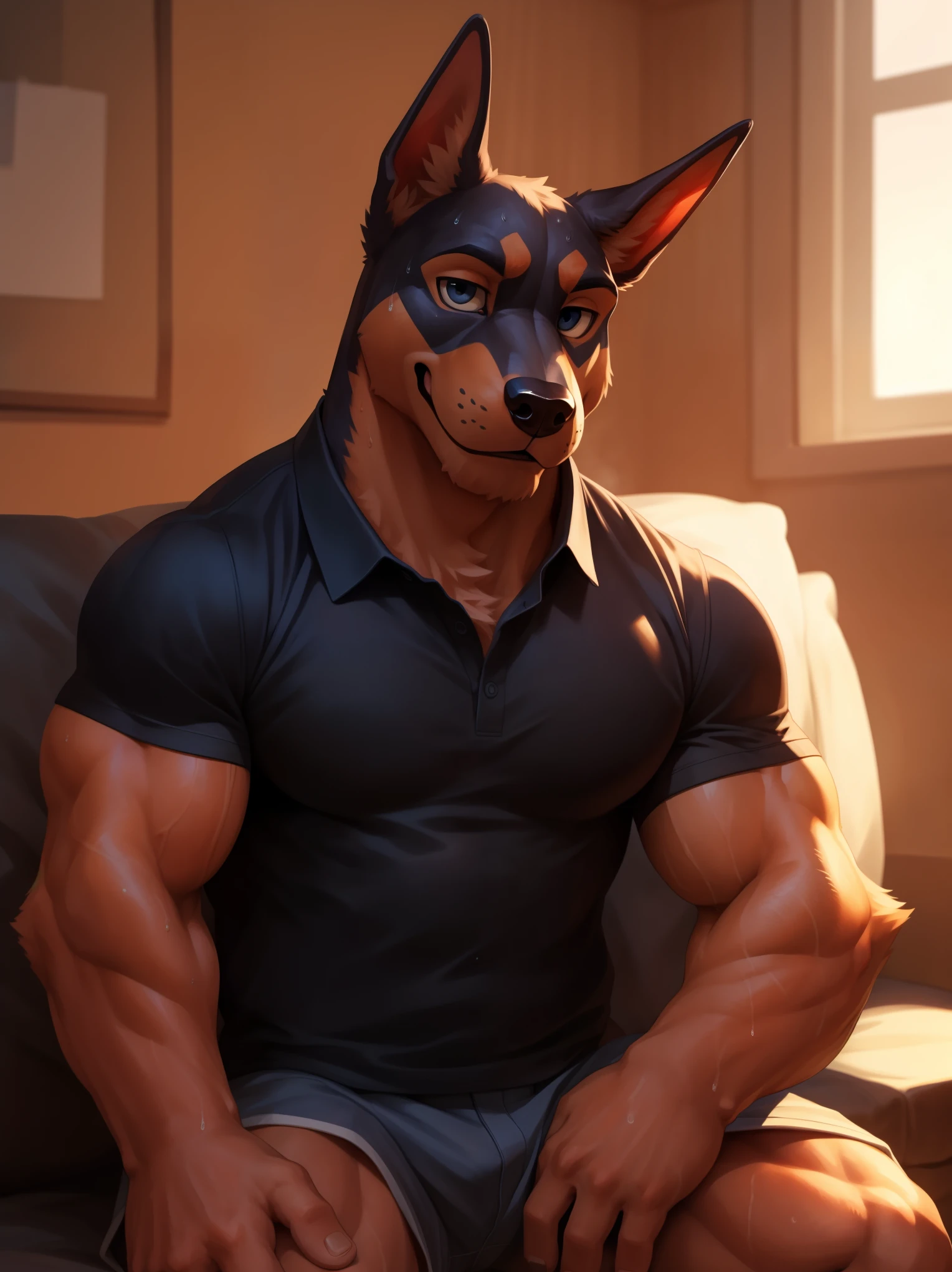 furry, anthro, black german shepherd:1.5, solo, average male, his penis is short fat saggy and foreskin, standing outside a prison:1.2, he is using a bulletproof vest and his pants are open:1.4, dripping, naked, leak of cum:1.8, penis of cum:1.8, cum in everywhere:1.2, cum on belly:1.3, super detailed, detailed face, best art, 8k, vibrant, by snowskau:0.4, by taran fiddler:1.8, by RedRusker:1.8, art stile, 3D, halfbody,