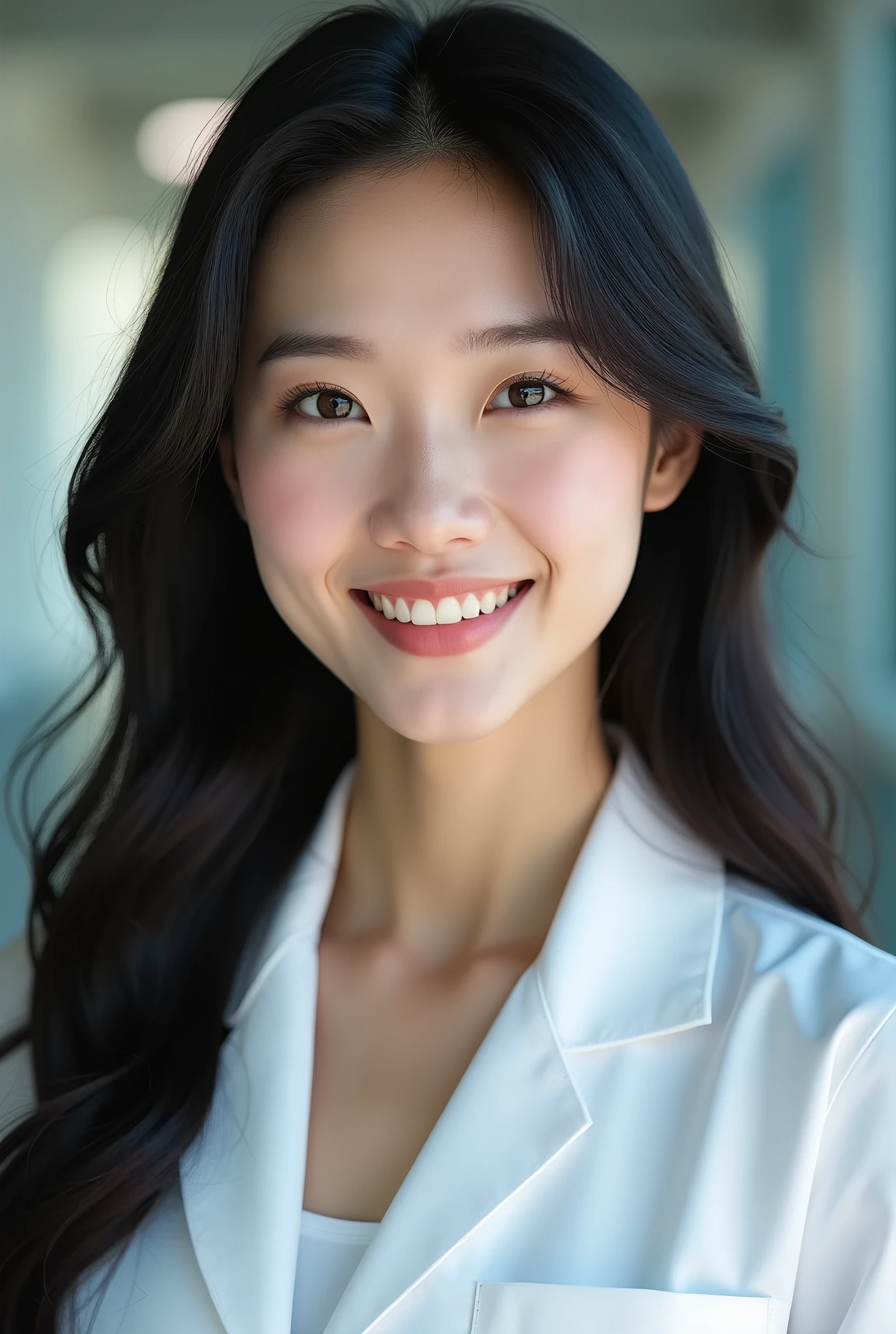 Arafed woman in a white lab coat smiling at the camera - SeaArt AI