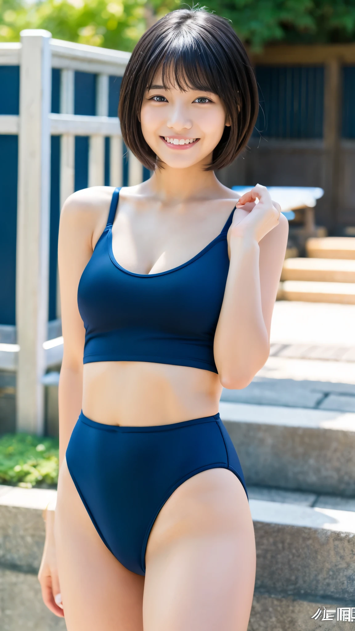 (8x_NMKD-Superscale_150000_G),(8K, Super high quality,highest quality),(masterpiece:1.5),(cowboy shot),1 girl, , standing in front of me ((no facial unification)), ((drawing same clothes)), ((iron collar, white sports bra, dark blue panties, dark blue socks)), smiling face, slender beauty, brainwashed by me, legs spread