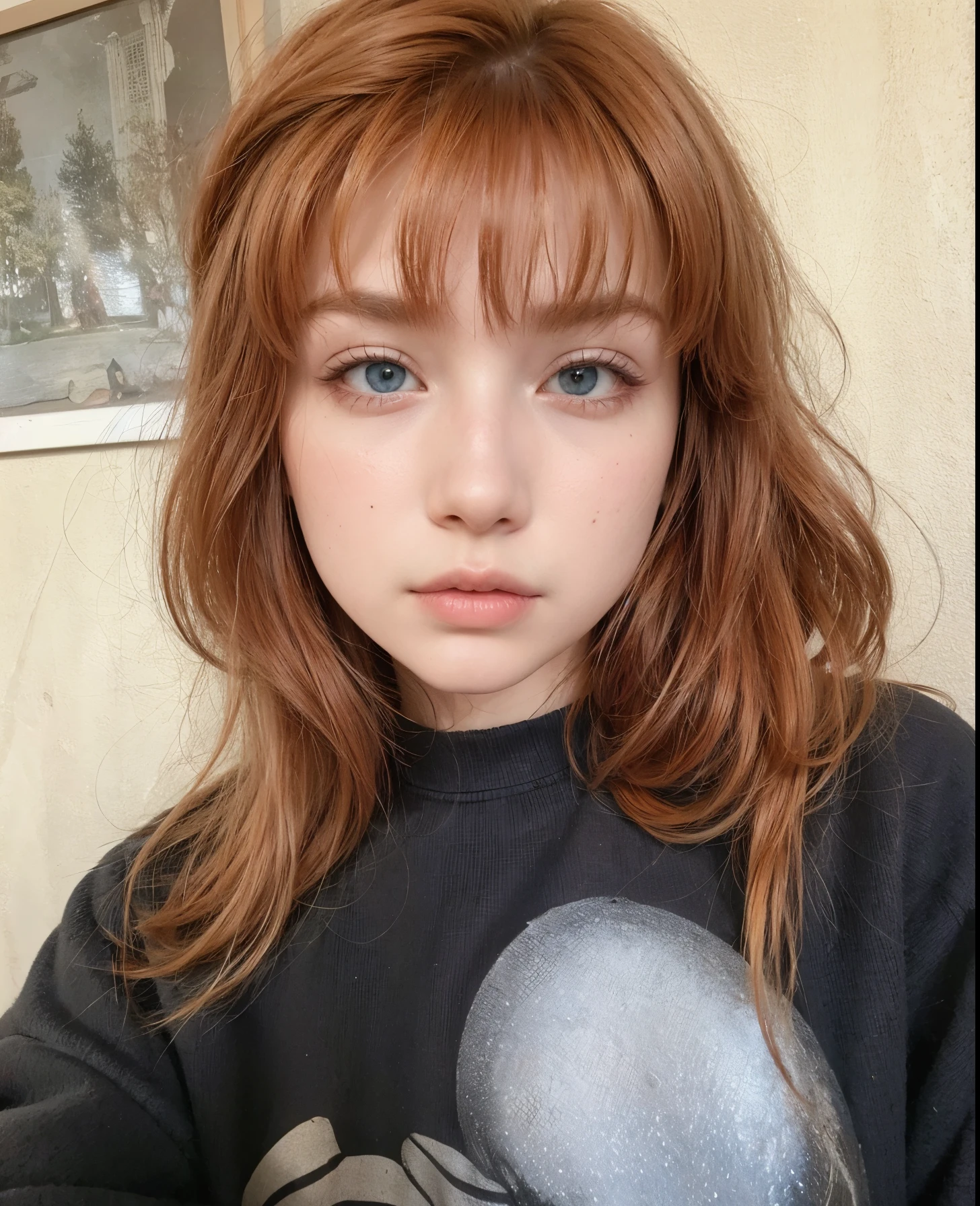 Make a 3D appearance chat images. With lots of freckles, and green eyes and medium red hair