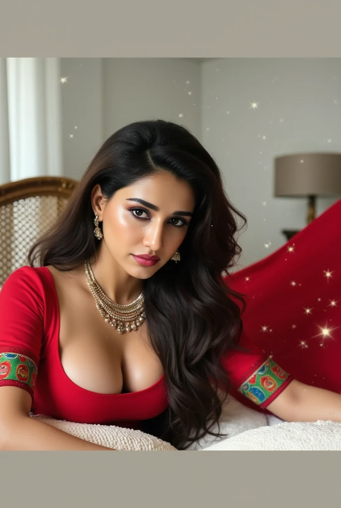 Full body photo portrait of beautiful indian , wrapped in saree, showing her breast, navel and vagina 
,looking at viewer, lense flare, (realistic eyes, symmetric face:0.8) (masterpiece:1.2) (photorealistic:1.2) (bokeh) (best quality) (detailed skin) (intricate) (8k) (HDR) (cinematic lighting) (sharp focus), big breast,  sparkling day dreams eyes. Navel .NSFW...