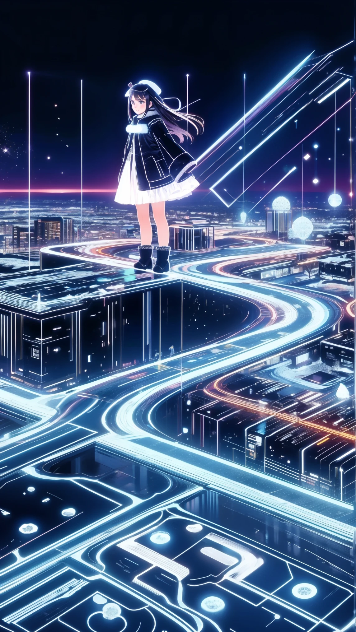 ,snowのfootprints、snowが降っている、footprints、snow、snowのfootprints/snow地/footprints/snow跡, girl,Very beautiful girl ,