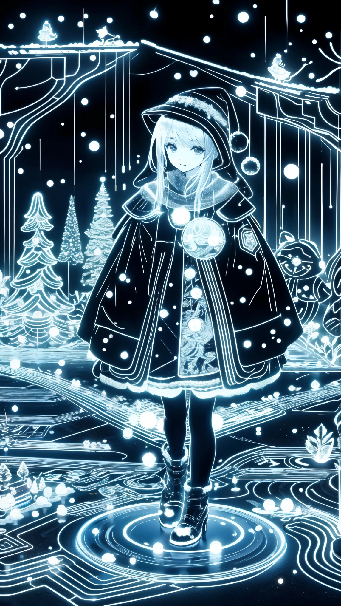 ,snowのfootprints、snowが降っている、footprints、snow、snowのfootprints/snow地/footprints/snow跡, girl,Very beautiful girl ,