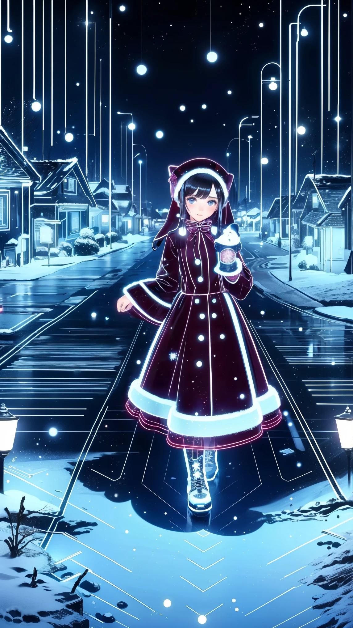 ,snowのfootprints、snowが降っている、footprints、snow、snowのfootprints/snow地/footprints/snow跡, girl,Very beautiful girl ,