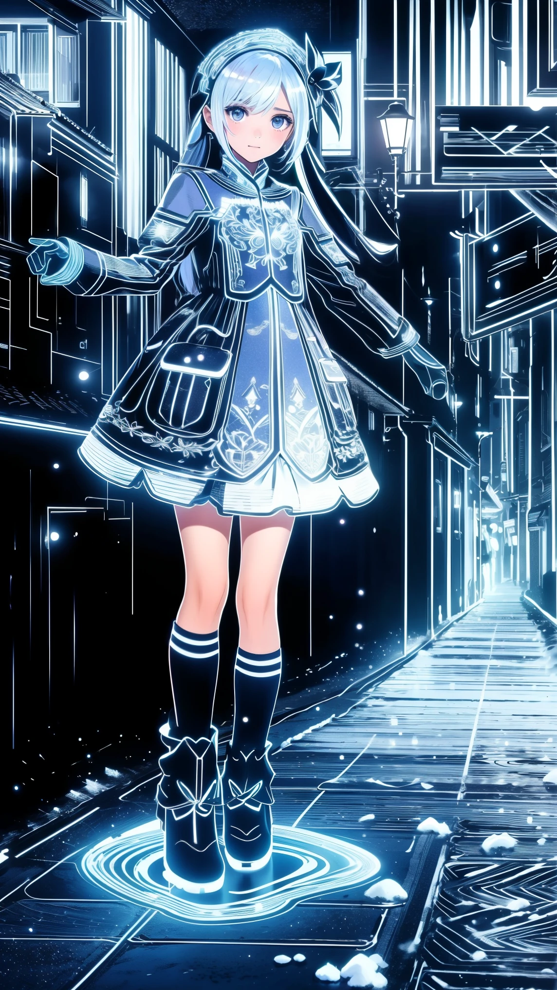 ,snowのfootprints、snowが降っている、footprints、snow、snowのfootprints/snow地/footprints/snow跡, girl,Very beautiful girl ,