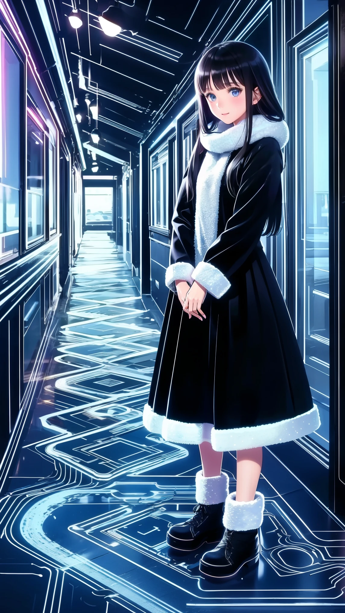 ,snowのfootprints、snowが降っている、footprints、snow、snowのfootprints/snow地/footprints/snow跡, girl,Very beautiful girl ,