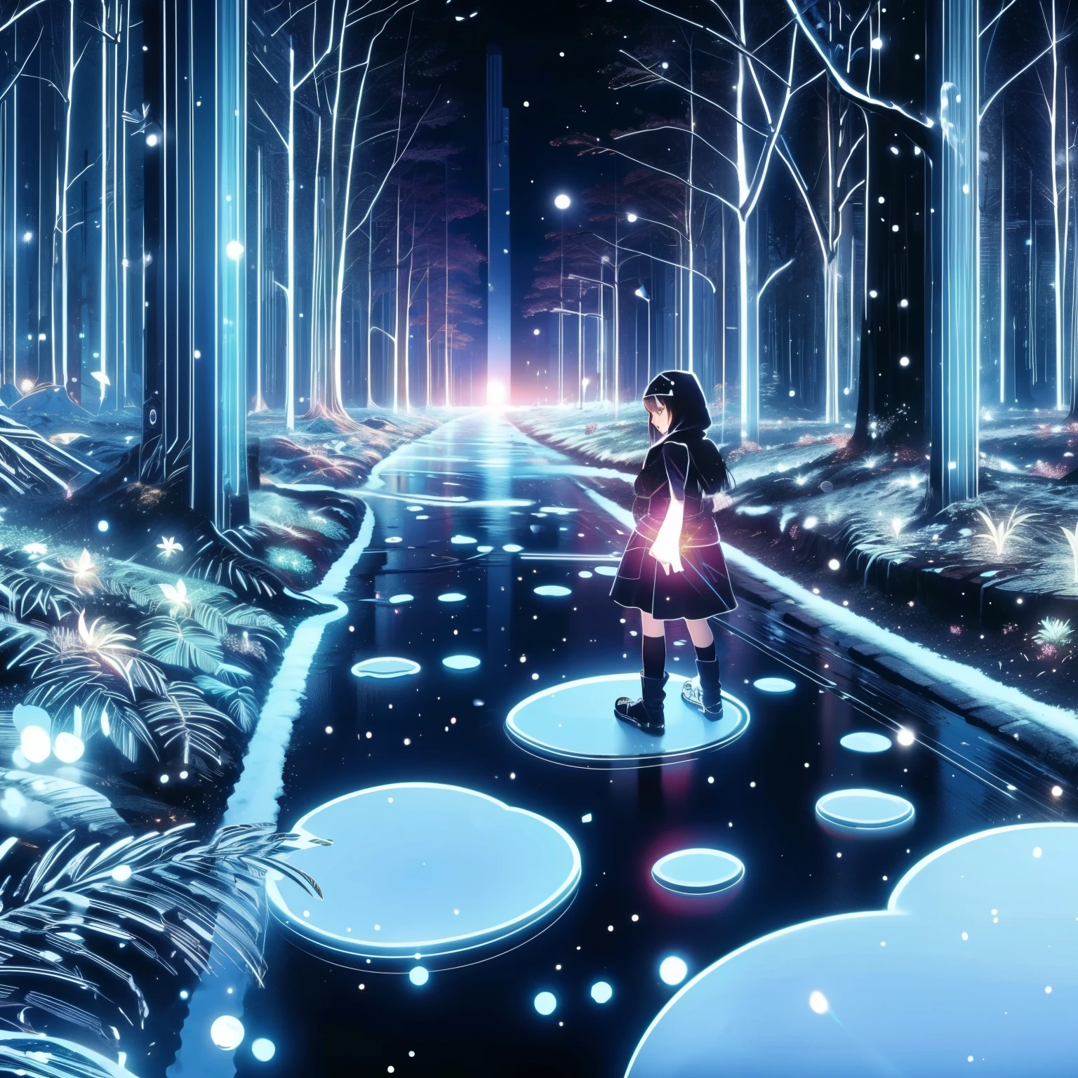 ,snowのfootprints、snowが降っている、footprints、snow、snowのfootprints/snow地/footprints/snow跡, girl,Very beautiful girl ,