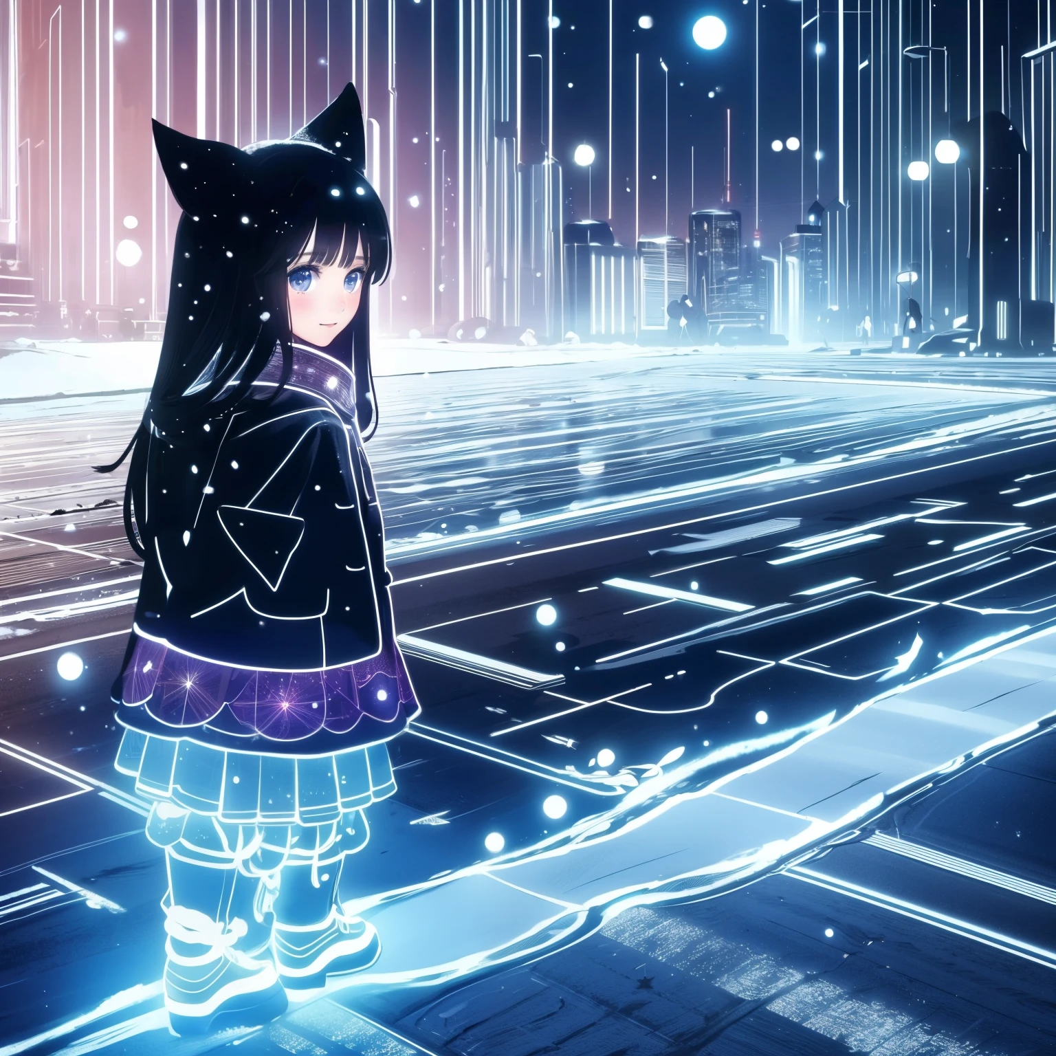 ,snowのfootprints、snowが降っている、footprints、snow、snowのfootprints/snow地/footprints/snow跡, girl,Very beautiful girl ,