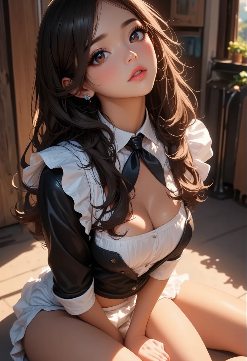 Cat girl maid with sexy maid clothes cute and hot with big breast
