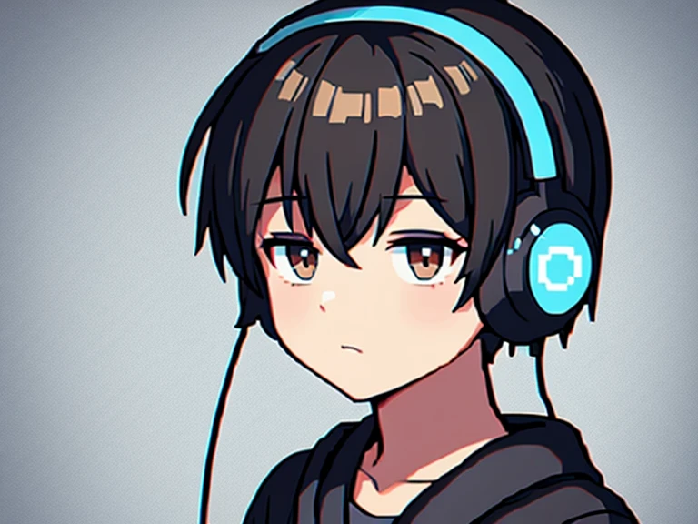 Boy wearing headphones 