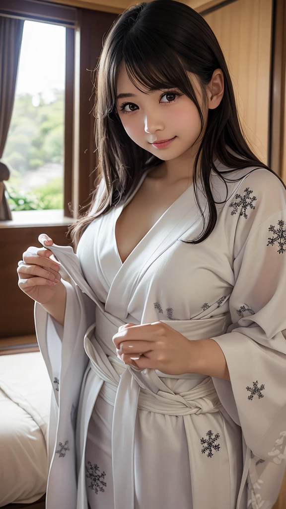 (masterpiece:2.0), (top-quality:2.0), (sitting naked:1.5), (super mini skirt extremely small see-through pink yukata:1.5), (super thin fabric:1.5), (sexypose:1.5), (blushed face:1.3), (barechested:1.3), (realistic:1.5), 1 , precise hands, Embarrassed look, light smile, extremely cute girl, baby face, Clear eyes, Shining eyes, small breast, (cleavage of the breast is visible:1.5), (the thighs is visible:1.5), The crotch is visible, No pubic hair, full body, The beautiful skin, ultra-definition, Top resolution, japan high school student, brown hair, at the night festival