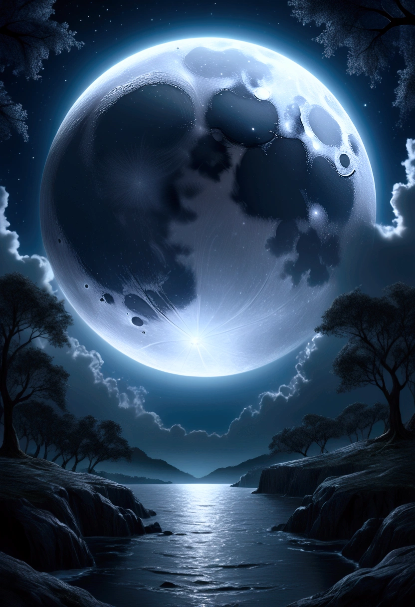 A detailed fantasy drawing of a full moon with many eyes, intricate celestial patterns, and a mystical, dream-like atmosphere, (best quality,4k,8k,highres,masterpiece:1.2),ultra-detailed,(realistic,photorealistic,photo-realistic:1.37),detailed fantasy moon,celestial moon with eyes,surreal moon eyes,ethereal moon, detailed celestial patterns, dreamlike moon, mystical moon, fantastical moon, dark fantasy moon, intricate moon details, exquisite moon drawing, moody moon, atmospheric moon, moon with celestial imagery, detailed moon textures, dramatic moon lighting, surreal moon scene