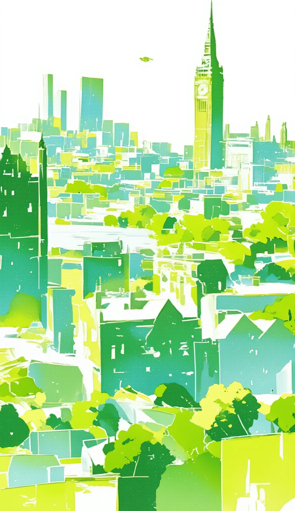 Nature, London, illustration with leaf green as the main color, Graphic, Game change, green, riverside, society, universe, collage illustration, lady, city, cute, beautiful, ivy green illustration, citron green illustration, emerald green illustration, Edinburgh, muffin