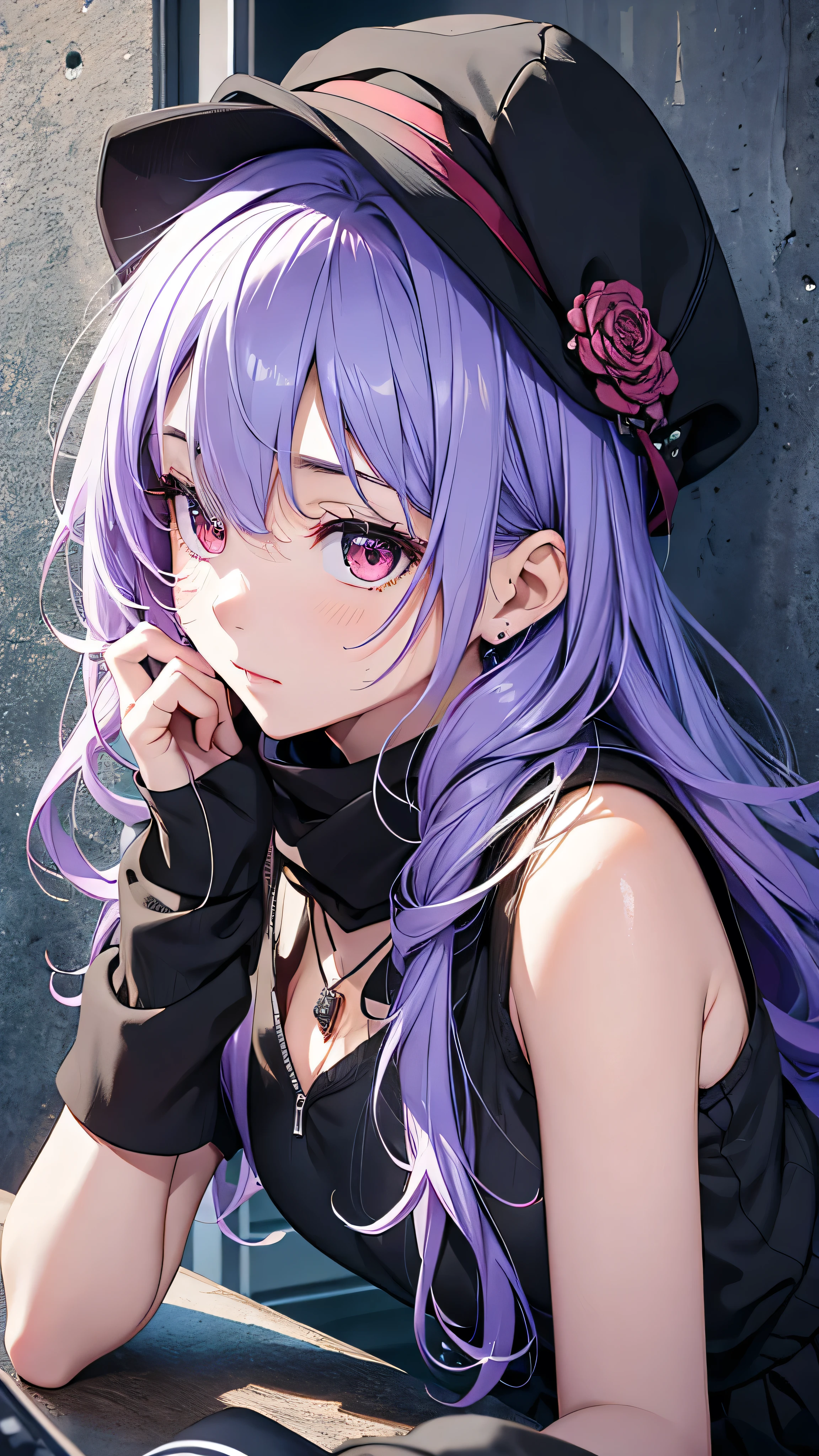 最high quality、Best image quality、masterpiece、girl((18-year-old、 By becoming、Best Bust、Medium Bust,Wide open breast tea、Red glowing eyes,Silver Hair、Disheveled Hair、Long Hair、thin,The highest valley、Open chest、Luminous Wristbands、hat、hair ornaments、luminous necklace、Black sleeveless hoodie(1:2)、Blue short skirt、Disheveled clothing、Show the whole body,Low - Angle、Hacker-like、sweating、lure、Black cute mask、Leaning against a wall、Black scarf、Have a smartphone、Back view、Accentuate your butt、On all fours)),high quality、Beautiful art、background((Black Room、Black Wall、Black furniture、Big black TV、Black PC))、Flight、Flying debris、Written boundary depth、movie、Visual Arts、Perfect art、8K,Genuine,