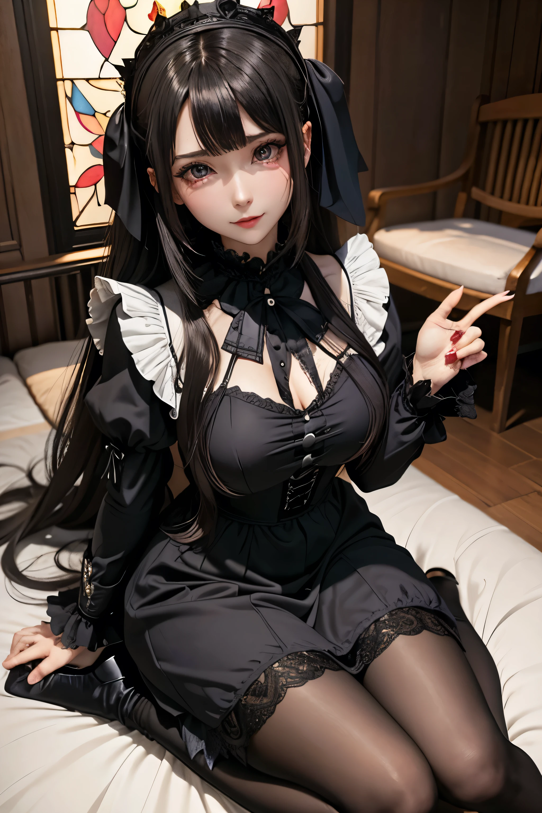 ハードなDark Gothicメイク、Black dark eyeshadow、sad、Good skin radiance、Dark Gothicメイク、Dark smile、palace、The beauty of fragrance、24-years-old、Expressions of intense sexual pleasure、Embarrassed look、Dark Gothic、Highest quality、Expression of sexual pleasure without pain、Drunk face、Purple maid outfit、mysterious、noble、Loving smile、Twin tail hair、Right eye is blue、Left eye is red、Super tempting pose、Platform heel shoes、Heavy makeup、Gothic Lolita Clothing、Silver Hair、Long Hair Straight Hair、Cute Gothic Lolita Dress、Beautiful Face、Elegant face、Attractive face、Stained glassの背景、Chest glistening with sweat、The room is dark、goth long dress、Bell Sleeves、Wizard Sleeve、Decadent look、Sexually excited expression、Wet shiny thigh water、Thighs that are wet and shiny with oil、Background of a room full of roses、Sad look、Rose Maiden、The embroidery is pink、The dress has pink embroidery.、Thigh-high socks、Knee-high socks、Gentle expression、Dark black eyeshadow、Stained glassとバラの背景、Thighs are a little thin、Female Duo、Female couple、dark church background、Stained glass、Black metal world、Dark Castle、Dark Room、Slender body、gothic long dress、Victorian dress、Small breasts、With a glass of wine in your right hand、With a lantern in his left hand、The bed is covered with roses、Her thighs are shining with sweat、My body is wet and shiny、There is a lot of glitter on the thighs、I am sweating、My thighs are sticky with sweat.、My thighs are glistening with sweat、My whole body is sweaty and shiny、I sweated a lot.、My thighs are sweaty、My wet thighs are glistening with sweat.、There is a lot of sweat shining all over my body、Slender body、I rest my head on the pillow、Sleeping in bed、Beautiful legs、Outstretched legs、Lying in bed、Lying on your back in bed、On all fours、Knee Up、Kneel、Put your arms behind your back、Kneeling on the bed、Super beautiful straight hair、Straight hair to the ends、Straight Perm Hair、Show off your glamorous thighs、Sit on the bed、Ass on the bed、Sitting with legs wide apart、Thighs are a little glamorous、