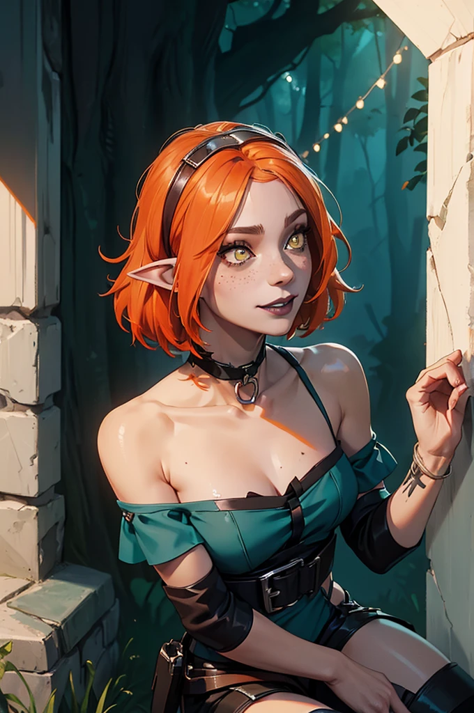 (((Redhead elf))) ((beautiful perfect )), flat_chest, highest realism, photographic_detail, perfect_clarity, perfect_detail, nai4, warm_lighting, detailed_ambiance, ((perfect_flat_chest)), ((8k resolution)). ((ultra realistic by Sciamano240)). ((volumetric lighting from front by Marton Bobzert)). ((super wide angle)). high detail. sharp focus. ((photorealistic by Ed Blinkey)). makeup. ((small)). oiled skin. tanlined skin. (waist chain). (body_jewelry)