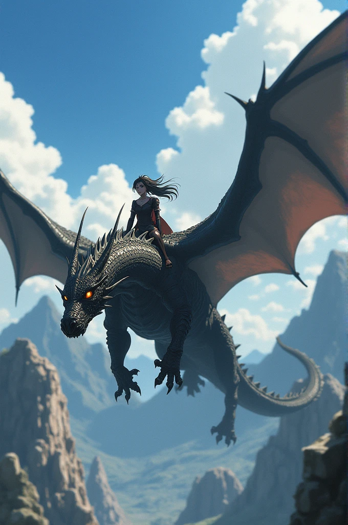 masterpiece, ultra quality,(realistic shadow:1),(full body),(fantasy 1girl, ),( colorful),ride a dragon,