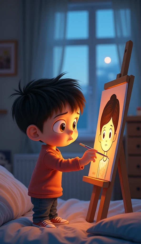 A boy want to creat art for a girl