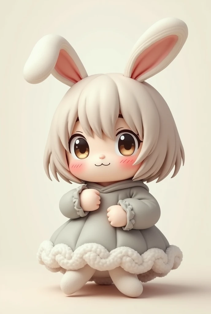 portrait, best quality, super fine, 16k, 2.5D, delicate and dynamic depiction, chibi, cute twin-tailed creature, fluffy twin tails, big bright eyes, new species
