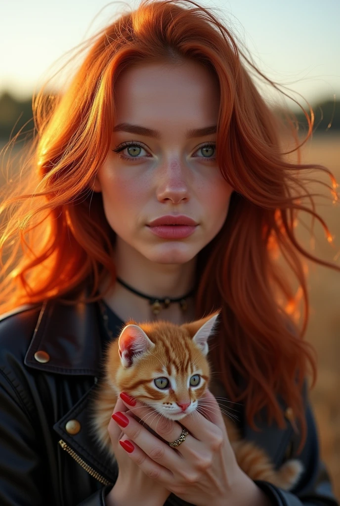 beautiful red-haired woman with fair skin , green eyes long red hair in ...
