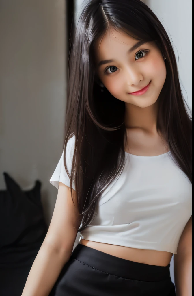 ((masterpiece)),(detailed),(perfect face),(thin),((sexy long legs)),((beautiful legs)),(slim),((full body:1.2)), ((boob flash)),((slip)),(horny smile),((very sexy emotional face)),((very long straight hair)),(looking at viewer),(black hair),((trained body)),((smiling)),(top-quality),(Photo realsitic:1.4),Raw photo,((-olirl)),(((Random hair)),(((Take different poses))),glowy skin,(Happiness:1.2),((she wears black business cotton pencil mini skirt:1.5),((portrait)),(close up shot), ((white plain t-shirt:1.5)), ((in dark shabby Thai barn:1.5)), ((only moonlight:1.2)), ((standing beside the bed:1.2)), Thai script in background, ((detailed cute face:1.5)), ((14-yohaiirl:1.5)), ((long beautiful legs:1.5)), nsfw, beautiful thigh