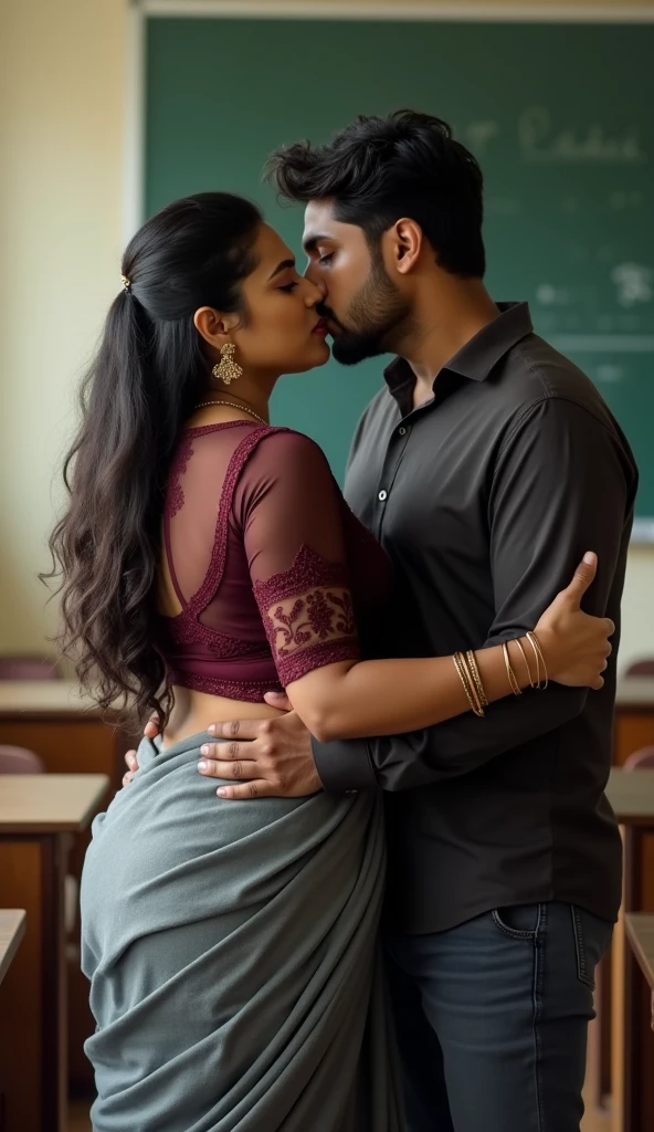 Thick indian lady teacher sucking a boy's dick