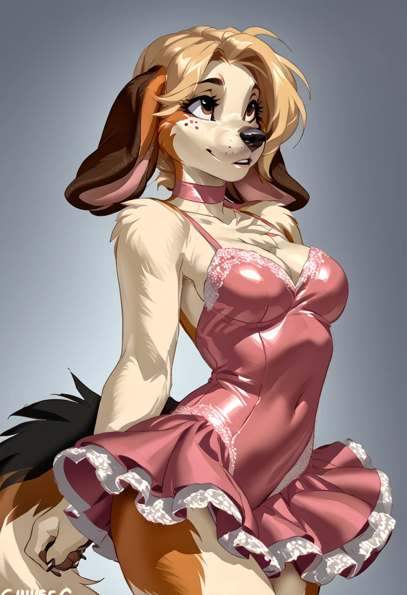 score_9, score_8_up, score_7_up, (by kittydee:1.5), (by jailbird:1.5), (by zummeng:1.5), masterpiece, best quality, 
(Furry Art: Anthro: Basset Hound:1.5), 1girl, expressive eyes, feminine eyes, perfect face, feminine face, dog, canine, multicolored fur, white fur, brown fur, black fur, droppy long dog ears, floppy ears, blonde hair, pigtail hair, medium breasts, ballerina outfit,