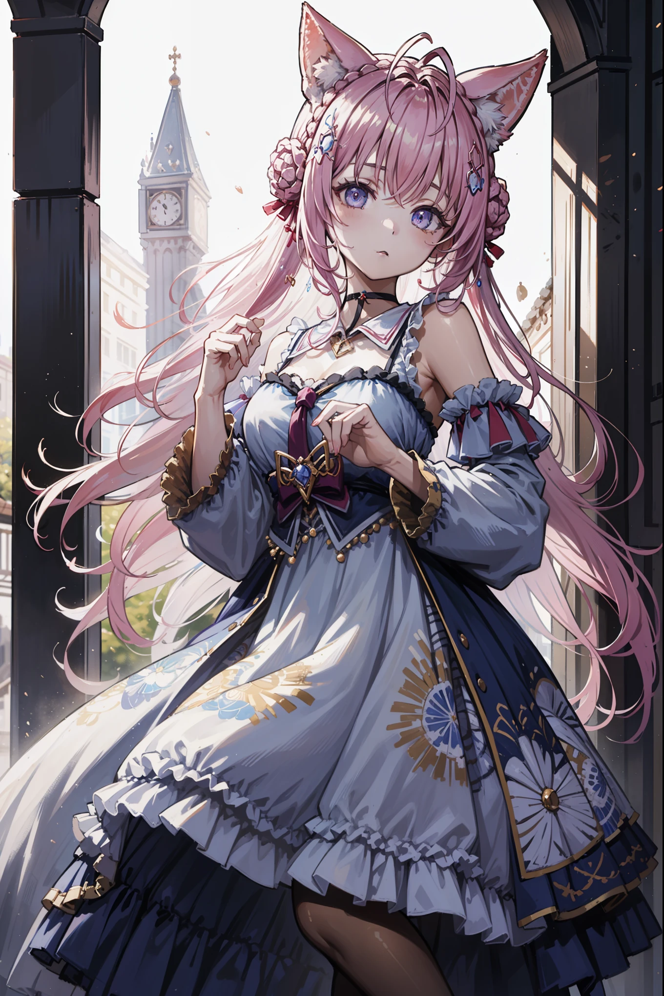 (((Best quality,    high res ,  masterpiece ,  masterpiece , Best,    high res ))).    a girl   ,， She is a young girl, A young adult ，Princess Dress， tied it into a big bun . She has depth,   shines red  ，The potion in her hand  ， Helpers  ，  translucent and transparent clothing  , When she poses ，Her clothes fluttered in the wind   .   Her background was a laboratory ，