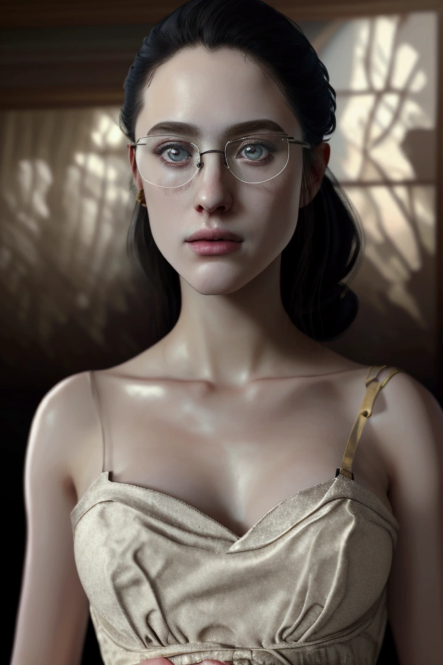 full-body photo of a (elegant) lady standing in the lobby, long china dress, glasses,
    (masterpiece, best quality:1.2), absurdres, perfect artwork, trending on artstation, highly detailed, delicate, (realistic, photo-realistic:1.37), portrait, light on face, detailed face,
facing viewer, from font, looking at viewer