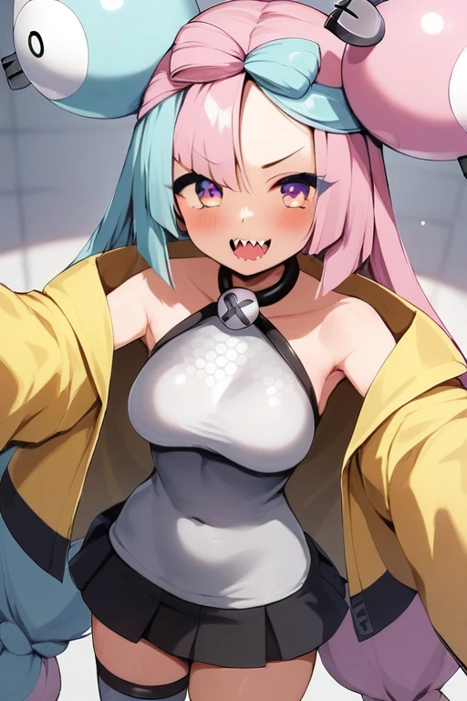 G-Cup masterpiece Highest quality High resolution Show off your breasts cute Nanjamo smile A slightly open mouth Light in your eyes Eye highlights tits bra Nipples I took off my clothes myself Cover