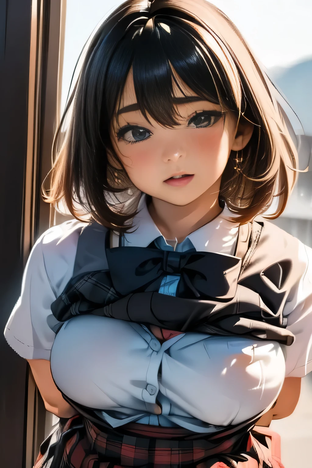 (masterpiece: 1.3), (Maximum resolution: 1.2), (Ultra HD TV: 1.2), Cinematic Light, 8K resolution, Detailed facial features , (Sharp focus: 1.2）,Perfect Style, Beautiful Face, Acura, Anatomically correct, Highly detailed face and skin quality感, Beautiful Eyes,ThroughｋBright Eyes,  Natural Cheeks, Glowing Skin,  (Glossy Lips: 1.4),、 (A 恥ful expression: 1.2),Highly detailed face and skin quality, Natural Cheeks, , Glossy Lips,Exposed cleavage、（White mucus on chest:1.6）（White mucus on thighs:1.6）、、Humiliating、、、Sparkling earrings and、Disheveled clothes、stockings、Drenched in sweat、Gal woman,1 person、、On the bed(On my back, Lying down in bed, Lying down in bedいる, Lying down, )、blonde、Blonde、Blue-gray eyes、Green-gray eyes,(Miniskirt military summer uniform:1.4)、dissatisfaction、Masturbate、Beautiful nipples exposed、Soft Breasts、Healthy legs、Bare thighs、lean on the sofa with your knees raised、Exposed female genitalia、Bare crotch、nude crotch,nude hip,nude legs、Folded female genitalia、 flowing from female genitals、Small eyes、Give a blowjob、Grasp the male genitalia with both hands