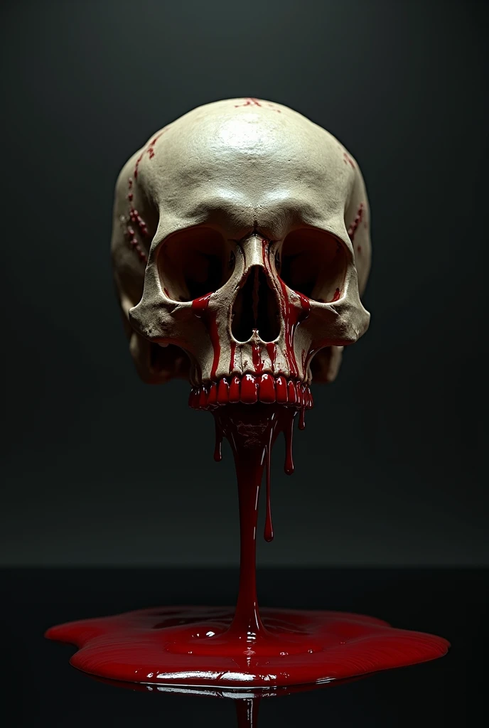 Skull full of bloof, and bleeding,animation style vector