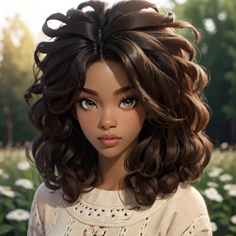 ドレスを着た大きなAfroヘアの女性、Afroフューチャリスティック、Afro、Stunning digital illustrations、Afroアメリカン、High-quality portraits、Afroフューチャリスト、Afroフューチャリスティック、Afroヘア、African American Girl、Afroフューチャリズム、Afroヘア、Dark Skin、Black African Princess、Stunning African princess、profile、Upper Body、Large Breasts、in the forest。