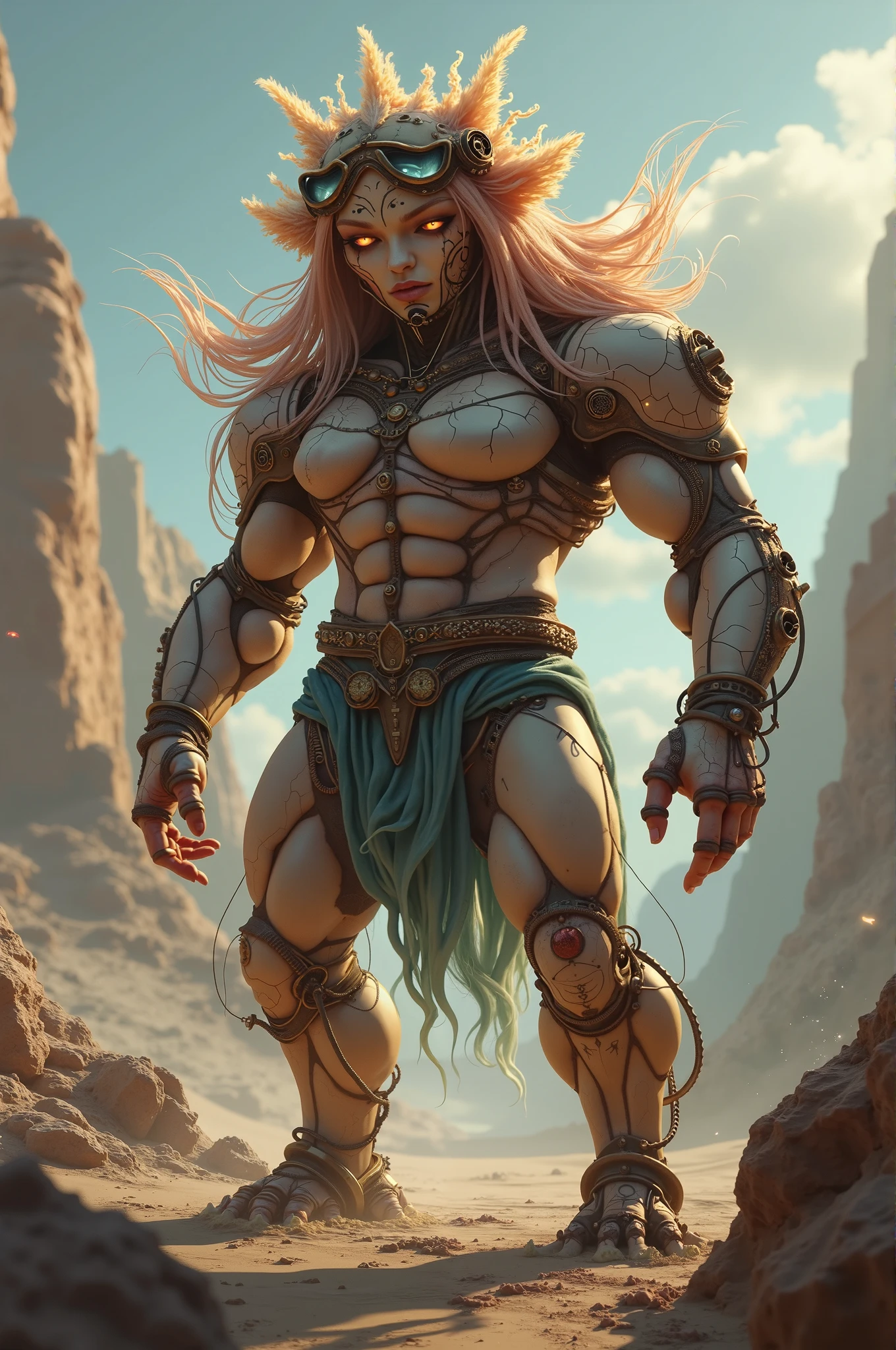 Character description: (1 girl), (cara delevingne:1.25), (beautiful girl face:1.25), (muscular succubus demoness), (carnage skinless physique:1.25), (huge gigantic wings & horns:1.25), (undead skinless succubus:1.25), (covered in red necrotic rotting skinless muscle:1.25), (exposed muscular anatomy:1.25), (large demonic claws:1.25). Character pose: Standing with legs closed, Arms spread apart, Wings spread out, (Whole body pose), Front View. Character expression: psychotic laughter, sharp teeth, beautiful cute girl face, red eyes, scary and horrific. Scene description: anatomic tech world morph, hellish landscape, Hellraiser like atmosphere. Scene Quality: (8k, RAW photo, photorealistic:1.25).