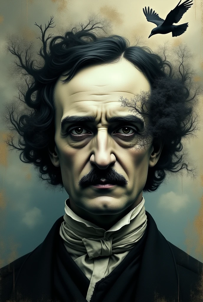 Edgar Allan abstract pose.