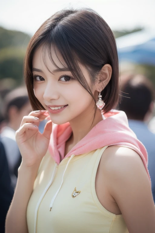 High resolution、High Resolution、
Breakpop girl、Colorful Fashion、Smiling brightly、Cheerful expression、Bright colors、Playful、Cute Style