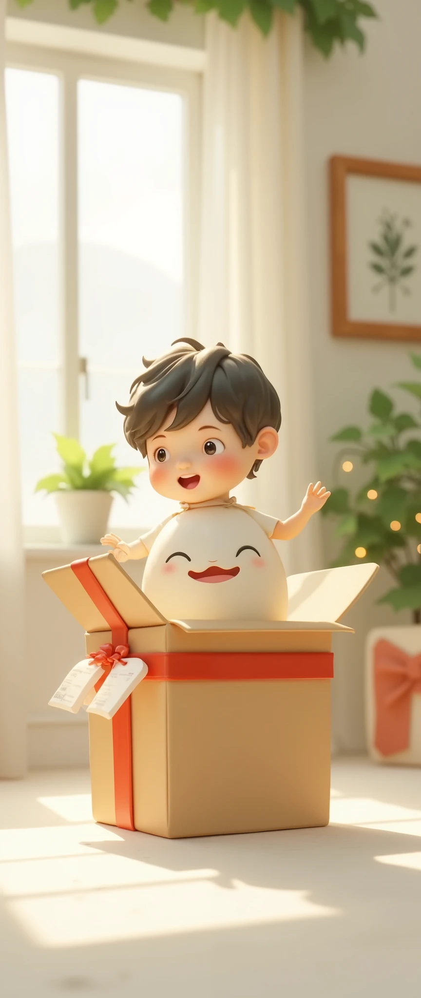 (masterpiece:1.2, top quality),( very detailed), Best Illustration ,8k,16k,Open a real doll box, The boy opened the toy box, There was a daikon figure ,Happy Boy , comical , Minimalist , pixar studio , 3D isometric illustration ,( background is ren's room :2.0),( christmas gift:2.0),( Christmas Decorated Room:2.0 ),(Crossmath vibe :2.0)
