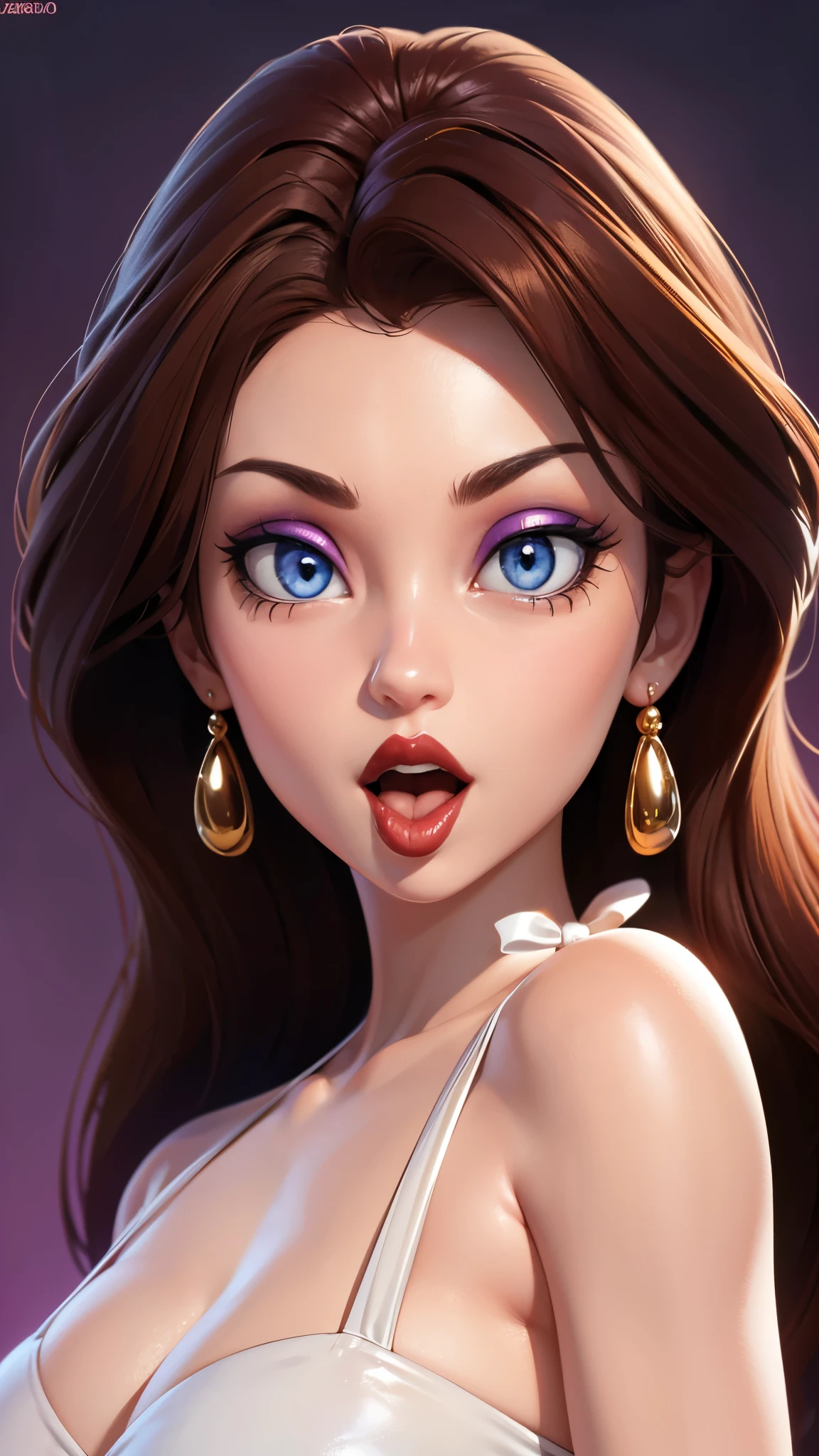 Must Piece, (Solo: 1.1), Perfect Face, (Bright Lighting: 1.2), Beautiful Eyes, Beautifully Detailed Face, Perfect Lighting, Absolutely necessary for the piece, Top Quality, () MILF, () 30 year old woman, red lips, lips, lipstick, red lips, thick lips
8K, high quality, animation, married woman, fair-skinned, beautiful, beautiful face, beautiful, bright, highlights in eyes, sexy, beautiful line drawing.Brown hair color, dark facial make-up, dark purple eyeliner, blue eyes, ((depicting head only)), simple background, open mouth, (tongue out),((tongue in cheek))