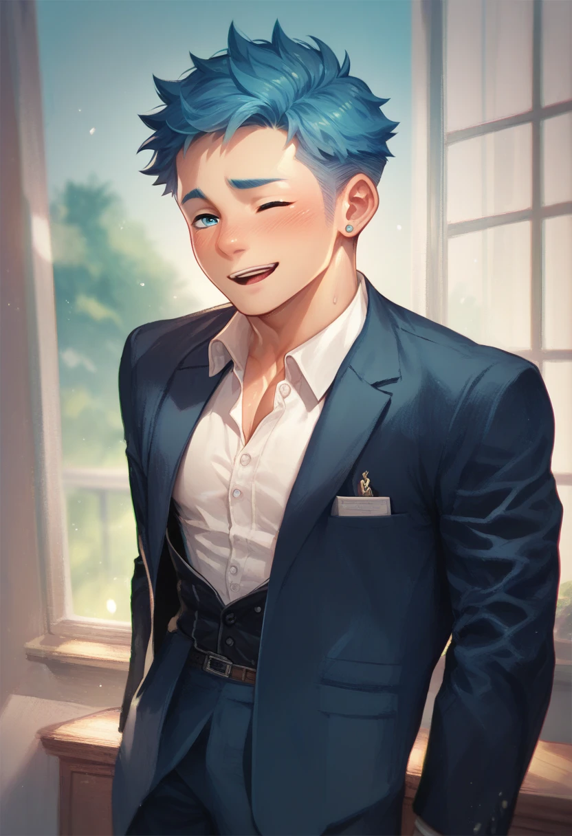 Cute twink boy in a suit 