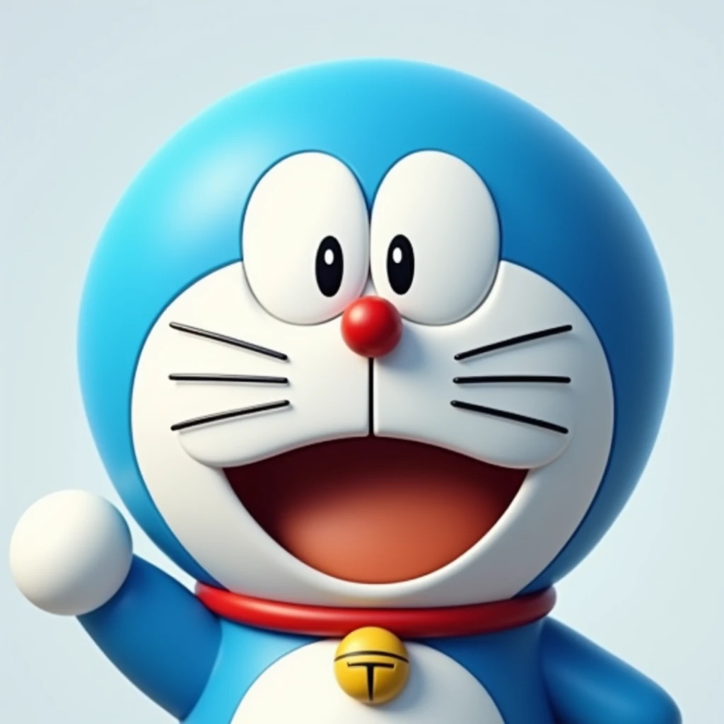 realistic face of the Doraemon,simple background