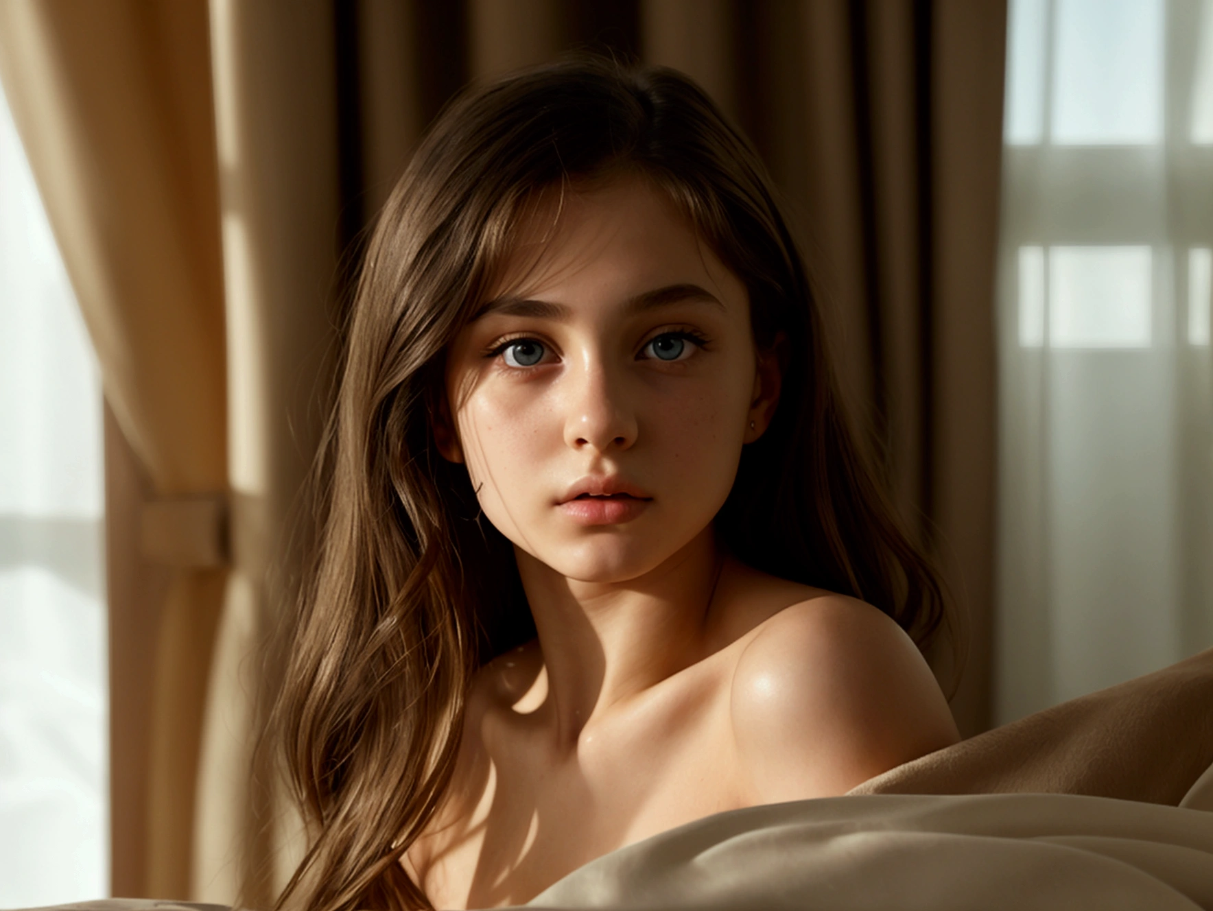   realistic amateur very young Ariana_Greenblatt in hotel room, naked from the waist down, exposed derriere, detailed, pale sunburned buttocks, detailed eyes,  extremely detailed eyes, looking at viewer, petite thin, side/rear view , perfect eyes , very detailed eyes, frightened expressive , 35mm photography, Movie, professional, 4k, Highly detailed dynamic lighting, photorealistic, 8K, raw, rico, intricate details , desnuda, topless, leather collar, blemish, blush, bent over
