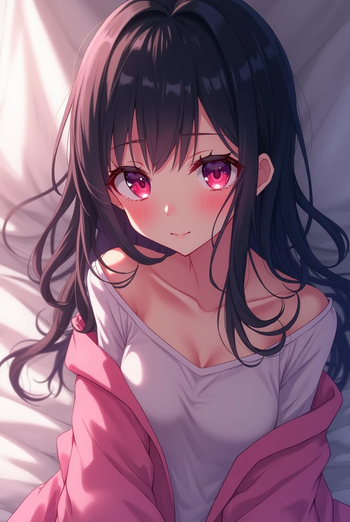 (Tabletop:1.0), (highest quality:1.4), (High resolution:1.2), from side,Sharp contours,  boyish, highest quality, masterpiece,Glasses,Voice of the Heart,yandere,nsfw,on bed,nude,facial,excessive cum,press my chest together,lie face down,upper body,on bed,ecstasy,saliva,blush,squinting,heterochromia,