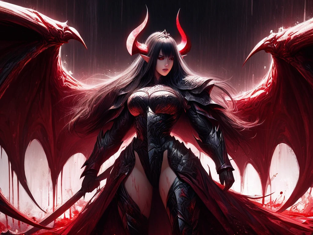 A woman with horns and a horned head holding a sword, demon anime girl, beautiful succubus, demoness, beautiful elegant demon queen, succubus, succubus | medieval, white horns queen demon, goddess of wrath, goddess of the underworld, demon girl, hellish nymph!, epic fantasy art style HD, anime fantasy artwork, anime fantasy illustration sitting on a throne