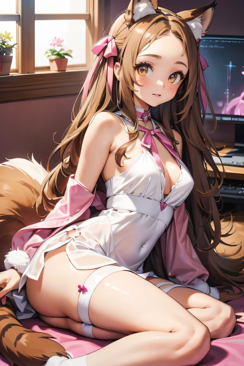 - [ ] (See-through:1.5), Masterpiece, Best Quality, Ultra High Definition, Maximum Resolution, Very Detailed, Clean Skin, Anime, Full Body, Slender, Very Cute, Young Face, 14 Year Old Girl, Nipple See-through, Open, Vaginal Opening Visible, Labia Minora, White Liquid, Lying Down, Wide Open Legs, Open Knees, Raised Legs, Hand Clothes, Red Clothes, Flipping White clothes, Rabbit ears,Knee socks, Semi-undressing, Wet clothes, Wet body, Thin skin clothes, Clothes with visible chest tips, sweat, Lower breasts, Embarrassing, Blushing, Smile, Show off, cleavage, crotch shows through --auto