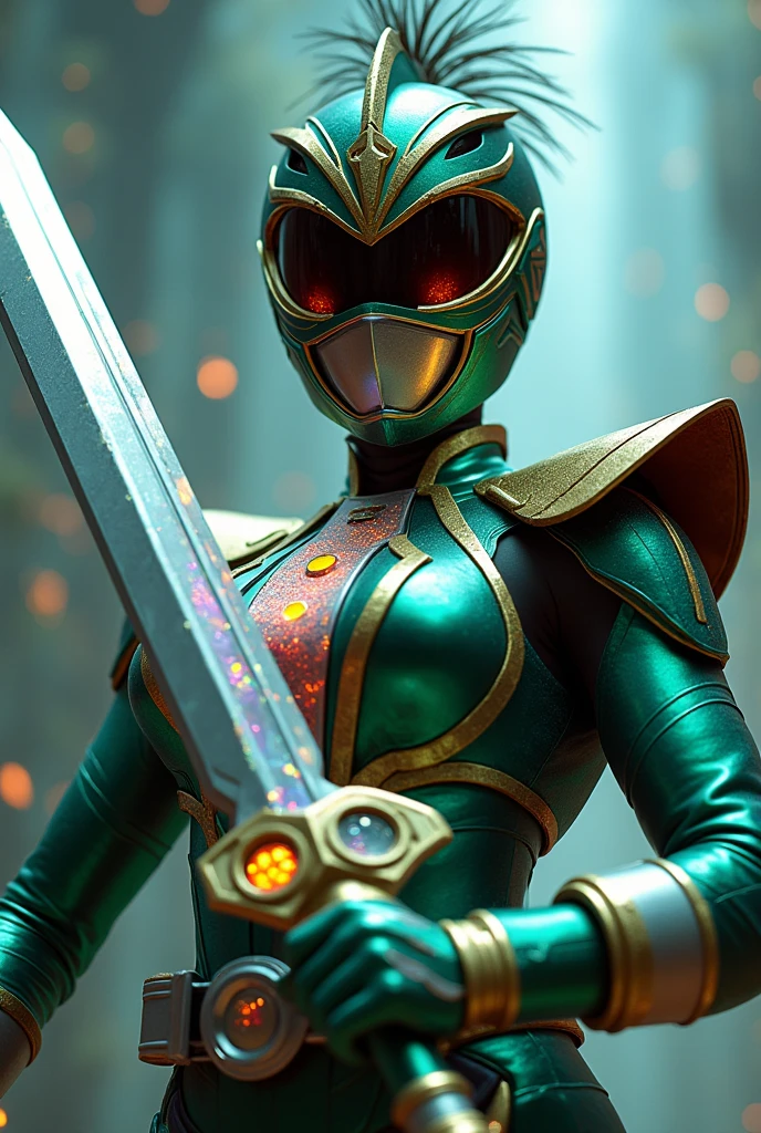1girl, masterpiece,best quality, masterpiece, high detail,detailed face,detailed eyes,rendered eyes,perfect eyes,hip lines,ambient occlusion,crisp image,detailed,amazing,8k,8k wallpaper,8k background,high detailed skin,high res, ((girl shot)), (running), megazord, mecha, (sitting in megazord cockpit) ((solo)), (green Female Power Ranger), (((green armor, green Cobra helmet, green bodysuit, white belt, black eyes, white gloves))), (((white boots))), gold armor, white gloves, green bodysuit, vambraces, photo-realistic, ultra-realistic, unreal engine,